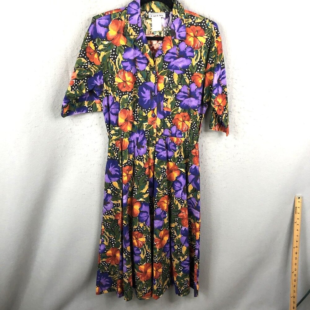 Vintage Dress Women 8 Colorful 1950s Fit And Flare Mod Groovy Retro  Art To Wear